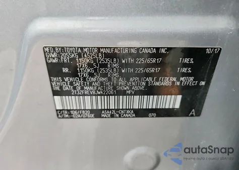 2018 Toyota Rav4 Le from USA, damaged, VIN 2T3ZFREV8JW422061